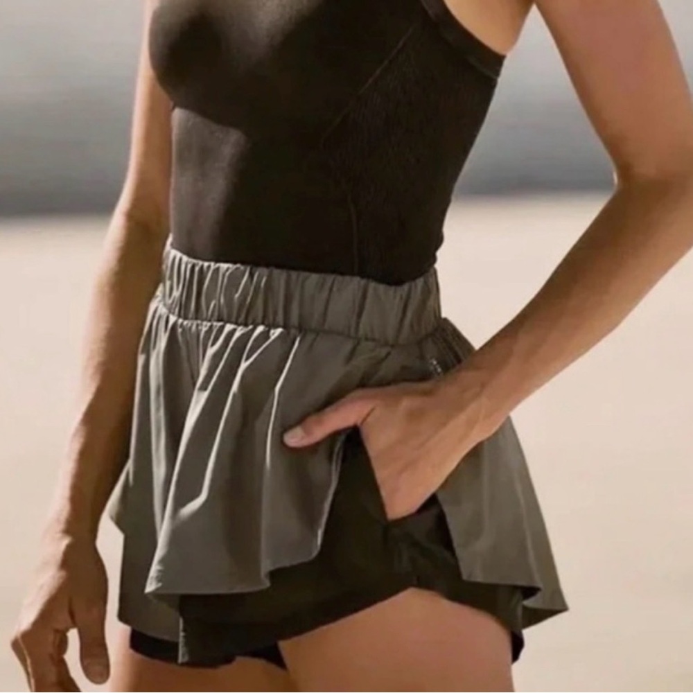 FP Movement by Free People Layered Black and Gray Athletic Shorts